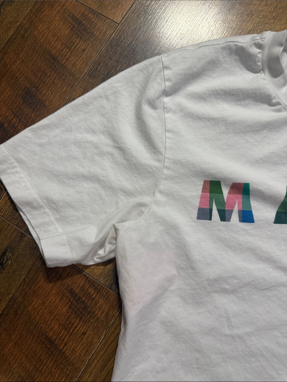 MARNI Lily White Gingham Logo Graphic Cotton T-Shirt Size 50/US Large - Picture 8 of 9